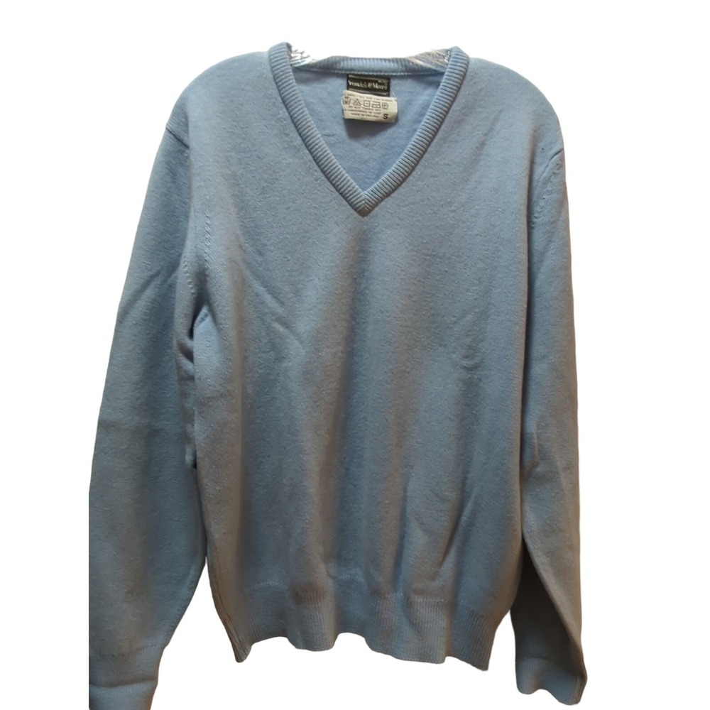 Preswick & Moore 100% Lambswool v neck women sweater S Small made England FLAW